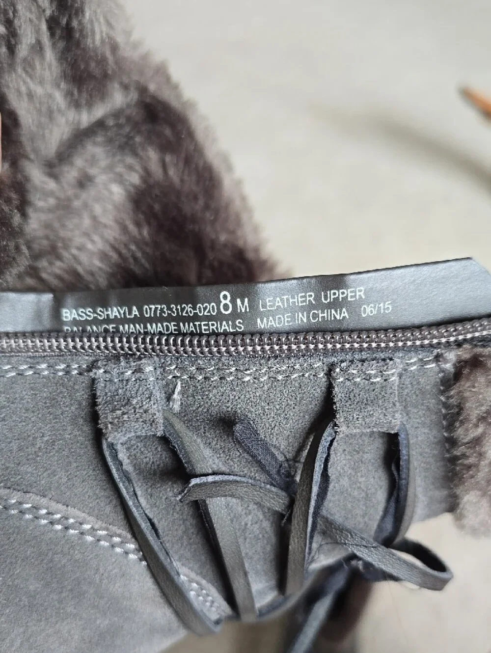 Bass Women's Gray Suede Fur-Trim Ankle Boots